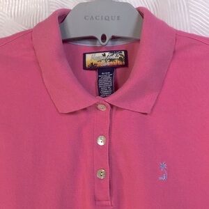 🏝️VTG Havana Jack Pink Sleeveless Polo Shirt Pique Cotton Sz.S
